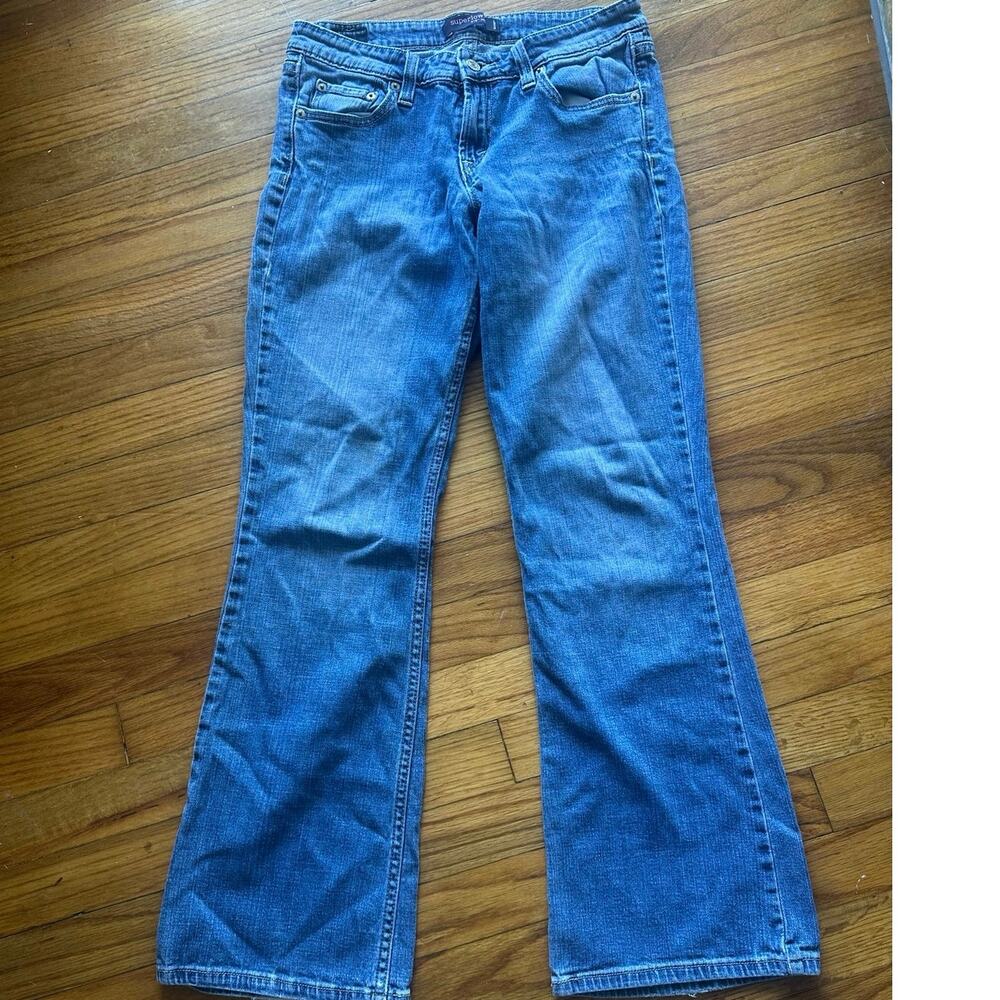 Levis Superlow 518 Jeans 7 Short Low Rise Y2K Skinny Denim Retro Style